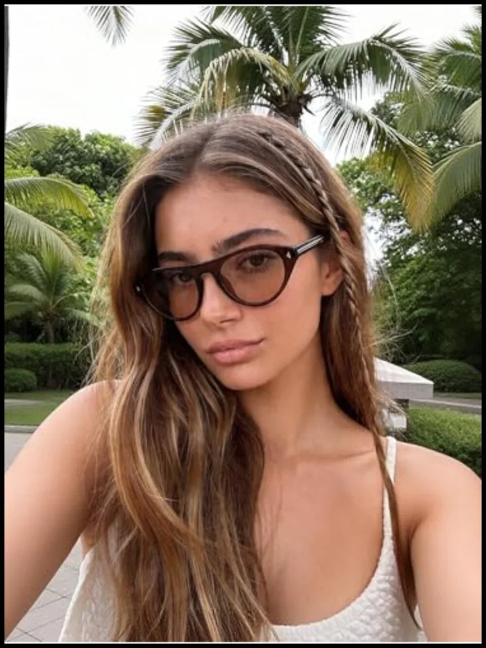 Retro Oval Frame Sunglasses UV400 Protection Cat Eye